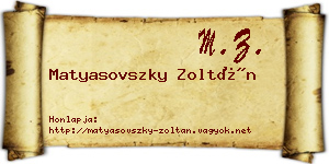 Matyasovszky Zoltán névjegykártya